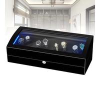 JHOMHF El Expositor For Conocedores De Relojes 8 Cargadores Automáticos 9 Espacios De Almacenamiento Seleccionados Se Adapta A Casi Todos Los Relojes Y Se Presenta como Regalo Ya Hecho(Black)