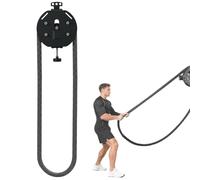 JHOMHF Entrenador De Cuerda Sin Fin Máquina Portátil De Poleas con Resistencia Ajustable For Brazos Espalda Agarre Y Coordinación Equipo De Entrenamiento For Gimnasio En Casa(Black)