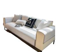 JHOMHF Funda de sofá a Rayas de Chenilla Estilo Granja Suave acogedora Antideslizante seccional Lavable Protector de Muebles(Grey,36''x82'')