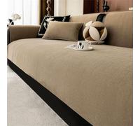 JHOMHF Funda de sofá de Chenilla con diseño de Espiga Impermeable Antideslizante seccional Universal for sofás Modernos(Brown,1 Seat 35″x35″)