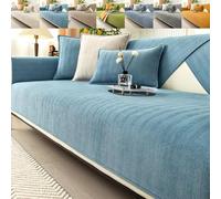 JHOMHF Funda De Sofá Seccional De Chenilla Antideslizante Duradera Moderna Apta For Mascotas For Hombres Y Mujeres(Harbour Blue,110 * 210 cm/43.3 * 82.7 IN)