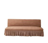 JHOMHF Funda elástica for futón con diseño de faldón Funda elástica for sofá Cama de tamaño Completo Protector de Muebles Lavable máquina for sofás sin Brazos(Style 1: Camel,Small)
