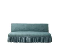 JHOMHF Funda elástica for futón con diseño de faldón Funda elástica for sofá Cama de tamaño Completo Protector de Muebles Lavable máquina for sofás sin Brazos(Style 1: Green,Small)