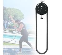 JHOMHF Máquina Portátil De Poleas Y Cable: Entrenador De Cuerda Sin Fin con Correa Y Mosquetón Resistencia Ajustable For Entrenamiento Aeróbico Y De Cuerpo Completo En Casa(Black)