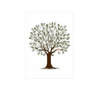 JHSDHYD Arbol De Huellas Boda Libro de Invitados Boda, árbol con Huellas Dactilares, Lienzo, póster artístico Pared, Regalo, Firma, Recuerdo Matrimonio(Color04,50x70cm 20x28inch)