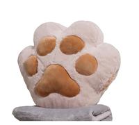 JHSDHYD Cojines 34/40cm Bear&Cat Paw Pillow with Two Holes Flannel Blanket Colorful Stuffed Fluffy Animal Handwarmer Pillow For Winter Warm(Light Brown,40cm with Blanket)