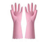JHSDHYD Guantes Limpieza 2Pcs Flocked Lining Household Gloves Thick Rubber Cleaning For Dish Washing Cold Weather Warm Non-Slip Kitchen(Pink,L)