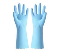 JHSDHYD Guantes Limpieza 2Pcs Flocked Lining Household Gloves Thick Rubber Cleaning For Dish Washing Cold Weather Warm Non-Slip Kitchen(Blue,L)