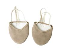 JHSDHYD Punteras Gimnasia Ritmica Niña Zapatillas de Gimnasia lírica de Media Suela for niñas y Mujeres, Zapatillas de Gimnasia rítmica de Microfibra con Media Punta.(Gray,S5)