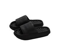 JHSDHYD Zapatillas De Andar Por Casa Chanclas de verano antideslizantes de 4 cm for mujer, suaves y cómodas, con plataforma gruesa, for el baño y el hogar(Black,40-41)