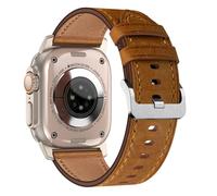 JHTSOLE Correa de Reloj de Cuero Compatible con Watch Ultra 2 SE 2 49mm 45mm 44mm 42 mm Correa de Reloj Inteligente de Repuesto de Cuero Genuino Suave para iWatch Series 9 8 7 6 5 4 3