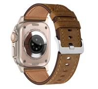 JHTSOLE Correa de Reloj de Cuero Compatible con Watch Ultra 2 SE 2 49mm 45mm 44mm 42 mm Correa de Reloj Inteligente de Repuesto de Cuero Genuino Suave para iWatch Series 9 8 7 6 5 4 3