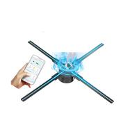 JHXHFJXZ Ventilador holográfico 3D de 70 cm/27,6 Pulgadas, 4 aspas con 832 Cuentas LED, Tarjeta TF, transmisión de Aplicaciones y Control Remoto HD for Halloween Vídeo fácil de Cambiar
