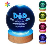 JHXLAMP Regalos para Papá-Regalos de Cumpleaños para Papá de Hija Hijo-Lámpara de Mesa Bola de Cristal 3D,Regalos de Cumpleaños para Papá del Día del Padre de Acción de Gracias