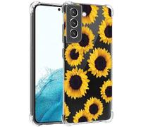 Jhxtech Carcasa Movil, Funda de teléfono para Galaxy S22 5G, Samsung S22 SM-S901B niñas mujeres, delgada, a prueba de golpes, patrón floral transparente, suave y flexible, funda protectora de TPU