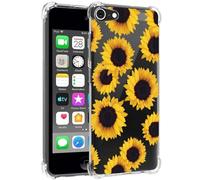 Jhxtech Funda de teléfono para iPod Touch 6 / Touch 5 / Touch 7 niñas mujeres, delgada, a prueba de golpes, patrón floral transparente, suave y flexible, funda protectora de TPU para iPod Touch 7,