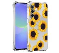 Jhxtech Funda para Galaxy A37, para Samsung A37 SM-A376B para niñas y mujeres, delgada, a prueba de golpes, patrón floral transparente, suave y flexible, funda protectora de TPU para Samsung Galaxy
