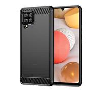 Jhxtech Funda para Galaxy A42 5G, funda Samsung M42 5G SM-A426B, funda ultra delgada para teléfono con absorción de golpes, fibra de carbono y goma TPU para Samsung Galaxy A42 5G, color negro