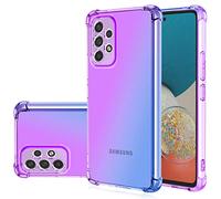 Jhxtech Funda para Galaxy A53 5G, funda para Samsung A53 5G SM-A536, funda transparente degradada antiarañazos, funda protectora de TPU para Samsung Galaxy A53 5G (morado/azul)