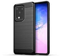 Jhxtech Funda para Galaxy S20 Ultra 5G, funda delgada de TPU de fibra de carbono, color negro, absorbe los golpes, compatible con Samsung Galaxy S20 Ultra 5G
