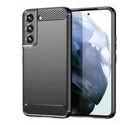 Jhxtech Funda para Galaxy S22, Funda Samsung S22 5G SM-S91B, Funda Ultra Delgada con Absorción de Golpes Fibra de Carbono TPU Goma Protectoras para Samsung Galaxy S22 5G Negro