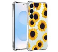 Jhxtech Funda para Galaxy S25 FE, para Samsung S25FE 5G SM-S731B para niñas y mujeres, delgada, a prueba de golpes, patrón floral transparente, suave y flexible, funda protectora de TPU para Samsung