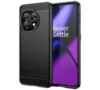 Jhxtech Funda para OnePlus 11, One Plus 11 5G PHB11, Funda Ultra Delgada con Absorción de Golpes Fibra de Carbono TPU Fundas Protectoras de Goma para OnePlus 11 5G Negro