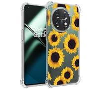 Jhxtech Funda para OnePlus 11, One Plus 11 5G PHB110 para niñas y mujeres, delgada, a prueba de golpes, patrón floral transparente, suave y flexible, funda protectora de TPU para OnePlus 11 5G,