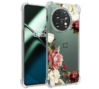 Jhxtech Funda para OnePlus 11, One Plus 11 5G PHB110 para niñas y mujeres, delgada, a prueba de golpes, patrón floral transparente, suave y flexible, funda protectora de TPU para OnePlus 11 5G, flor