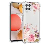 Jhxtech Funda para teléfono Galaxy A42 5G, Samsung M42 5G SM-A426B para niñas y mujeres, delgada a prueba de golpes, patrón floral transparente, suave y flexible, funda protectora de TPU para Samsung