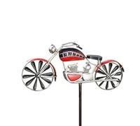 JHzood 3D único Y Mágico Molino De Viento De Metal Spin, Wind Spinners para Jardín, Molino De Viento Wind Spinner, Escultura De Viento Spinner, Wind Spinners Estacas Adornos para Patio (Motobike)