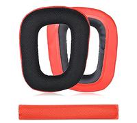 JHZZWJ Almohadillas compatibles con Logitech G930, G430, G432, G332, G35, F450, almohadillas de repuesto para auriculares profesionales, color rojo + t