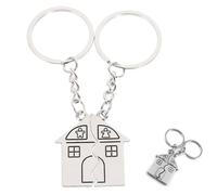 Ji liangli 2 Piezas Llaveros Casa Puzzle de Acero Inoxidable, Llaveros Personalizados para Pareja, Regalo de Inauguraci贸n de Casa Nueva para Parejas Padres Propietarios