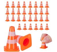 Ji liangli 30 Piezas Mini Conos de Tráfico,Conos de Advertencia Miniatura Juguetes Educativos para Señalización Vial,Modelismo,Simulación,Interactivos para Niños
