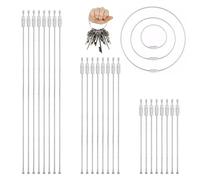 Ji liangli Alambre de Acero Inoxidable para Llaveros,24 PCS Llaveros de Alambre Llavero de Cable de 11/15/22 cm con Cierre de Bucle de Cable para Etiquetas de Equipaje Llavero Multifuncional