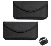 Ji liangli Bolsa de Faraday 2 Piezas,Jaula de Faraday Portátil Bloqueadora de Señal para Móvil,Llave Coche,Bloqueo Total RFID/NFC/GPS/WiFi,Funda de Blindaje Anti-Seguimiento,Anti-Radiación (Negro)