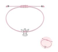 Ji liangli El ángel de la guarda teje la cuerda con una correa tejida ajustable, una cuerda tejida por el ángel y una cuerda de amistad hecha a mano, adecuada para bautizar o regalar a la niña (rosa)