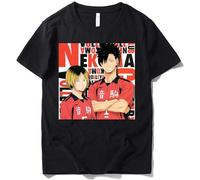 JI YANG HONG Haikyuu!! Kuroo Tetsurou Kozume Kenma Printed Unisex Black Mens Women T Shirt 100% Cottongildan Softstyle t Shirts T-Shirt Black 3XL