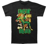 JI YANG HONG Loki Chillin' Like A Villain 30 Single Men's Short Sleeve T-Shirt T-Shirt Black 3XL