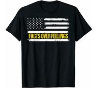 JI YANG HONG Republican Facts Over Feelings for Conservatives T-Shirt T-Shirt Black L