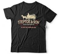 JI YANG HONG Steptoe Son Tshirt Unisex Retro Vintage TV Fathers Day Dad Daddy Short Sleeve Top T-Shirt Black S