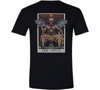 JI YANG HONG The Devil Tarot Card Mens T Shirt Baphomet Halloween Satanic Witch Gothic Clothing T-Shirt Black 3XL