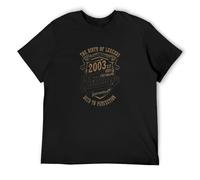 JIA YU HAO 16Th Birthday 2003 16 Year Old The Birth of Legends Funny Gift Unisex 100% Cotton Short-Sleeve T-Shirts Black XXL
