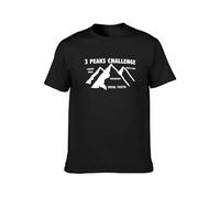 JIA YU HAO 3 Peaks Challenge Three Peaks Welsh Wales Unisex 100% Cotton Short-Sleeve T-Shirts Black M