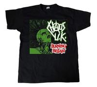 JIA YU HAO Chaos UK Burning Britain 1982 Album Cover Unisex 100% Cotton Short-Sleeve T-Shirts Black XXL