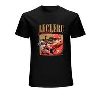 JIA YU HAO Charles Leclerc Graphic Streetwear Racing Unisex 100% Cotton Short-Sleeve T-Shirts Black S