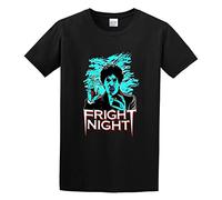 JIA YU HAO Fright Night 80S Horror Movie Unisex 100% Cotton Short-Sleeve T-Shirts Black XL