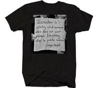 JIA YU HAO George Orwell Journalism Public Relations Quote 1984 Unisex 100% Cotton Short-Sleeve T-Shirts Black XXXL