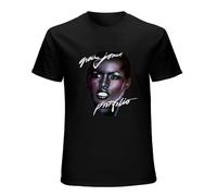 JIA YU HAO Grace Jones Portofolio Unisex 100% Cotton Short-Sleeve T-Shirts Black S