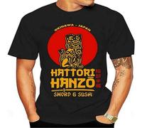 JIA YU HAO Hatori Hanzo Japanese Samurai Sword Graphic Roupas Masculinas Unisex 100% Cotton Short-Sleeve T-Shirts Black S